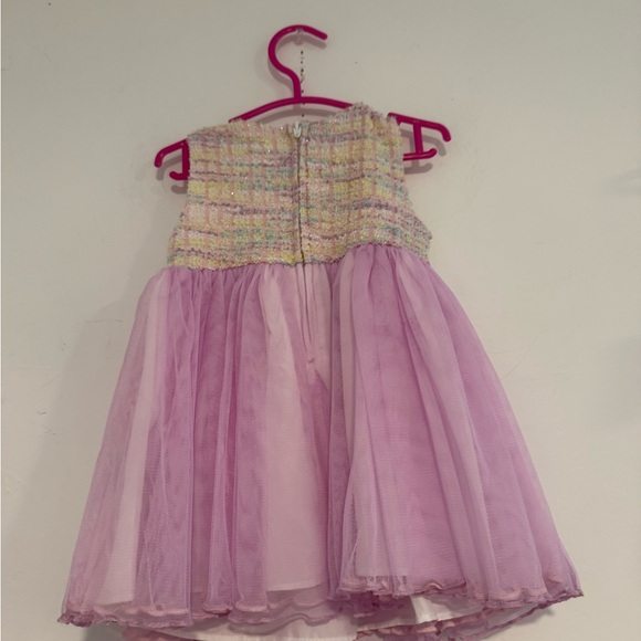 Girls Bonnie Baby 12m Pastel Tweed Coat with Lavender Tulle Dress Easter Dress - Picture 9 of 10